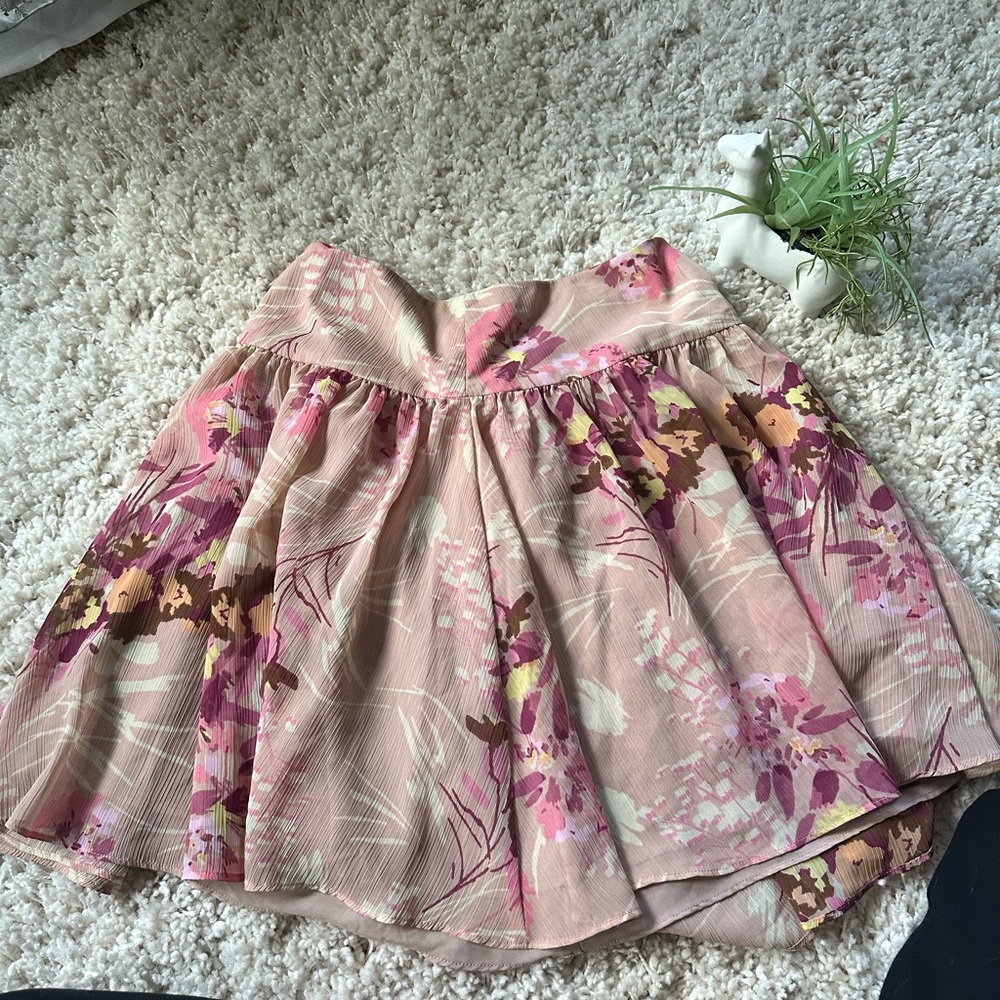 Gap vintage 2000s pink flowy floral cute schoolgirl colorful summer skir…